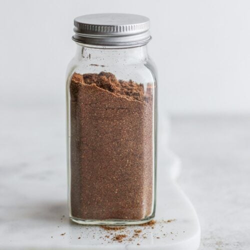 Seven spice in a spice jar.