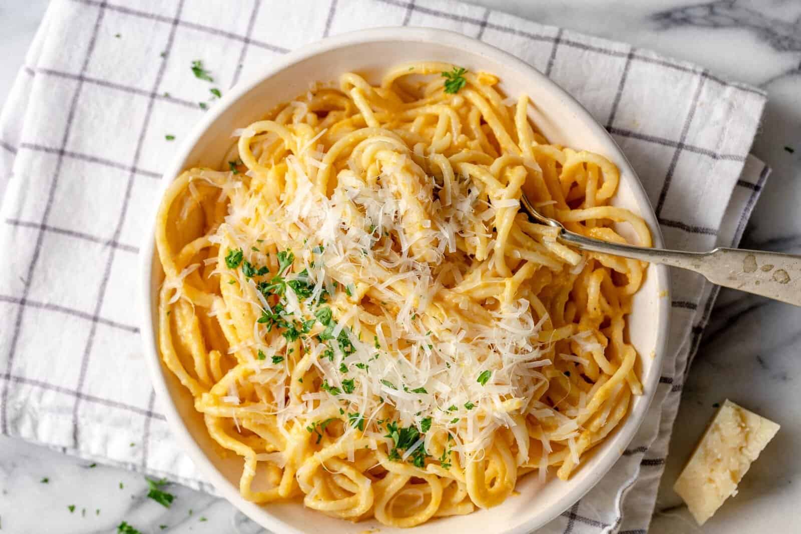 Creamy Butternut Squash Pasta.