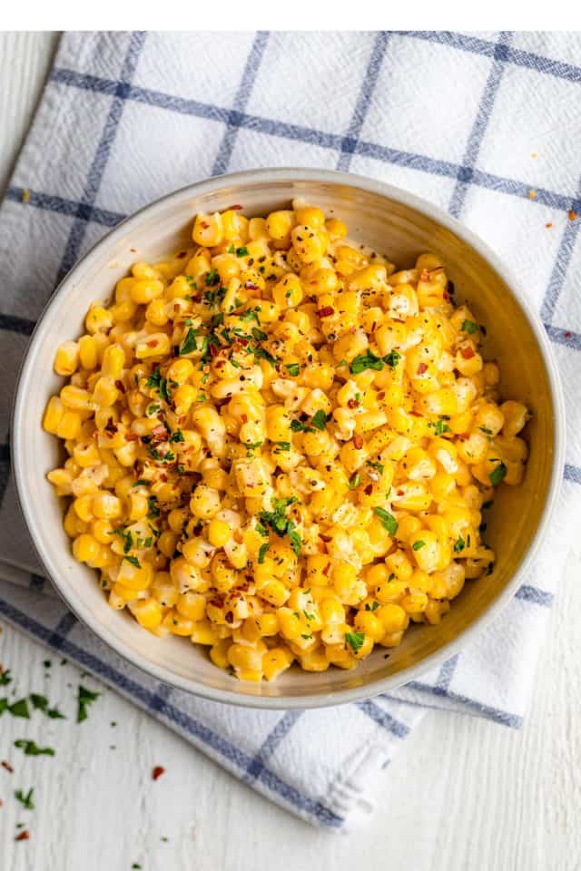 Creamed Corn {Easy Lighter Recipe} - FeelGoodFoodie