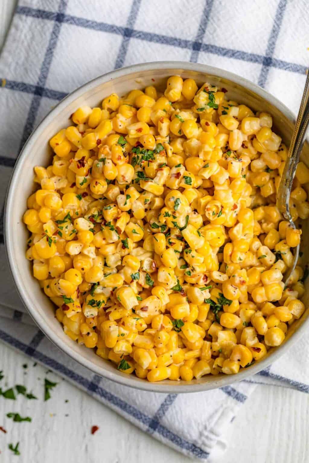 Creamed Corn {Easy Lighter Recipe} FeelGoodFoodie