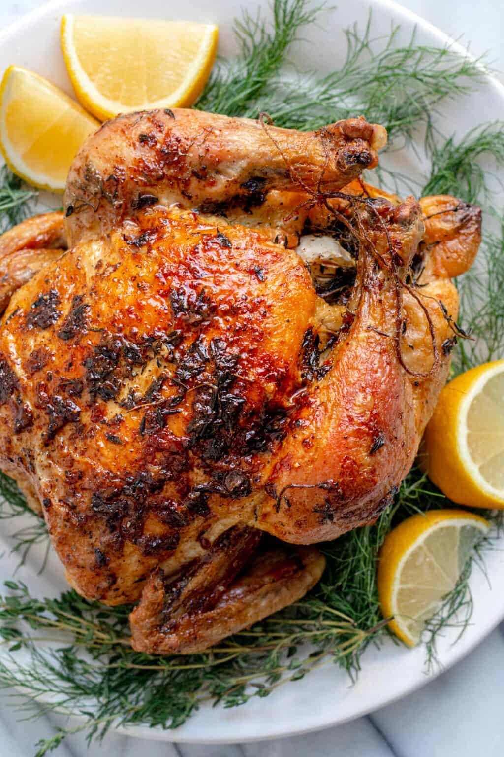 Roasted Chicken with Garlic & Herbs - Feel Good Foodie