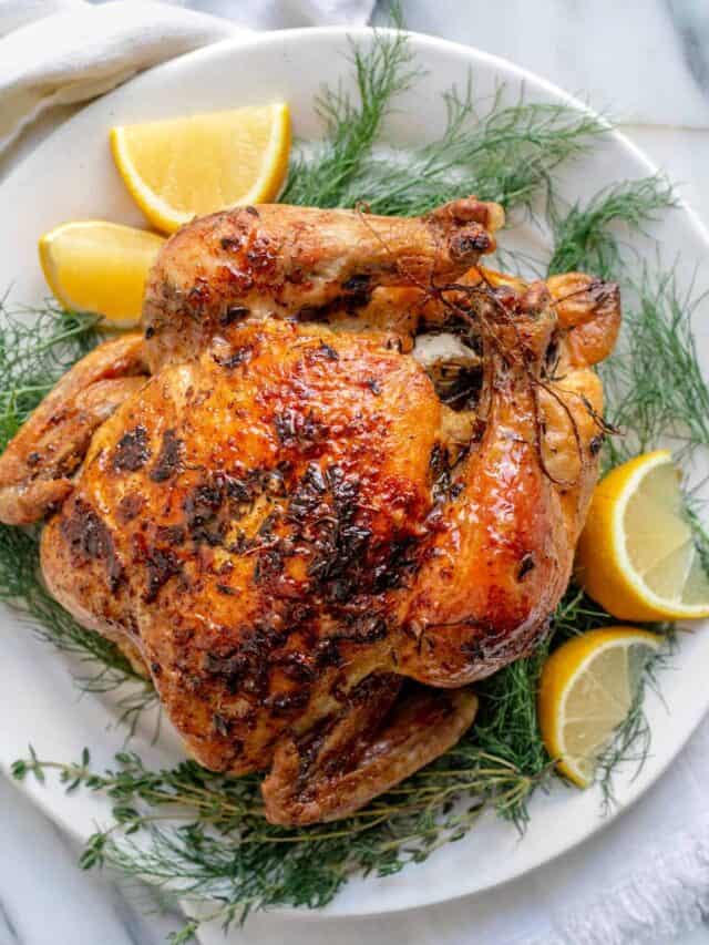 Roasted Chicken with Garlic & Herbs - FeelGoodFoodie