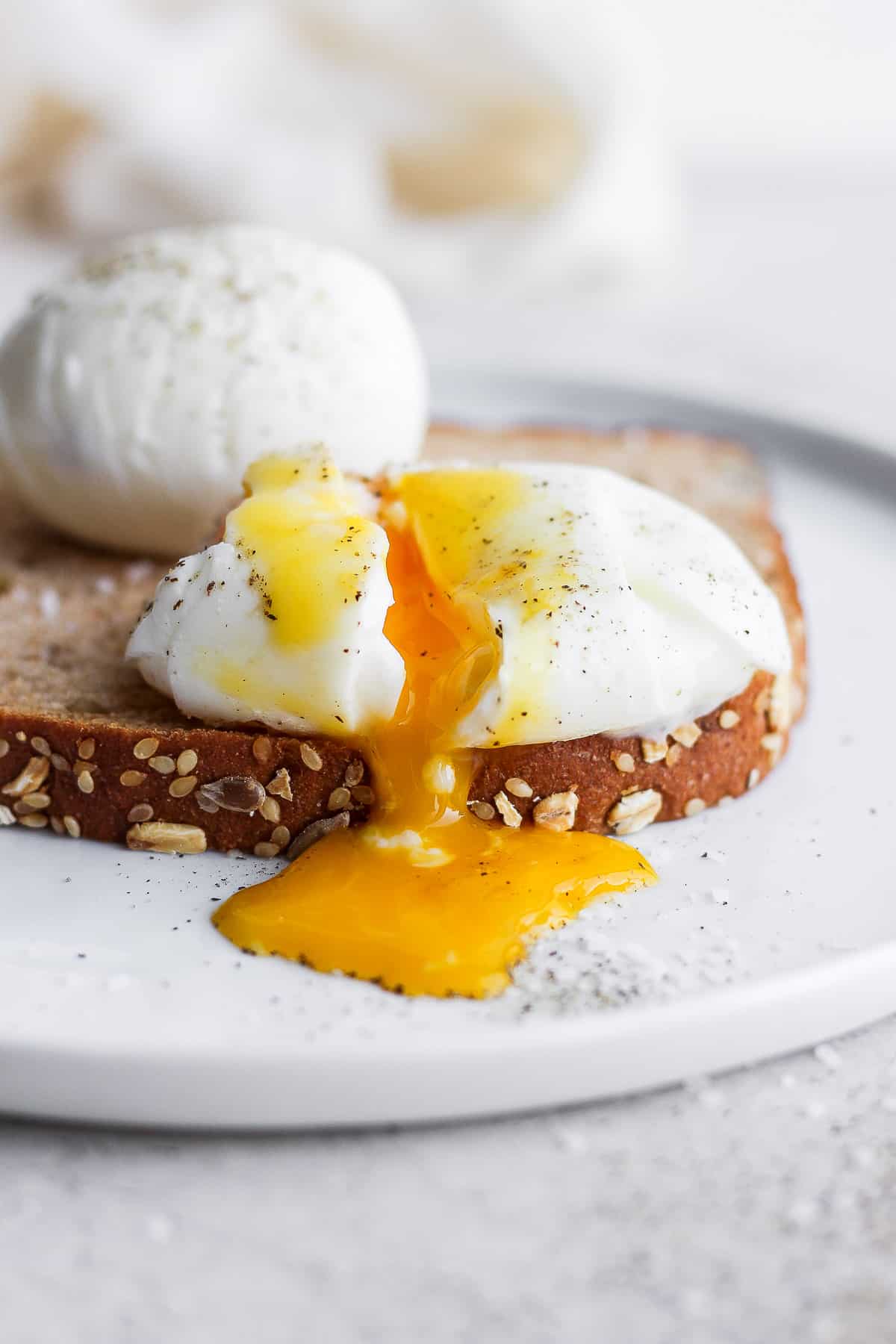 Hard boiled eggs on a piece of toast