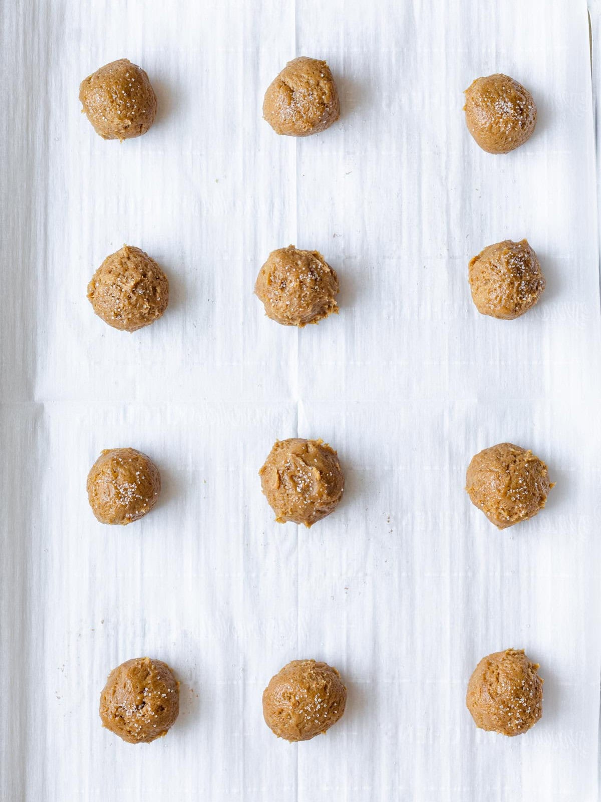 Cardamom Cookies on baking sheet before baking.
