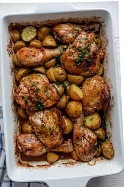 One Pan Chicken and Potoatoes - Feel Good Foodie