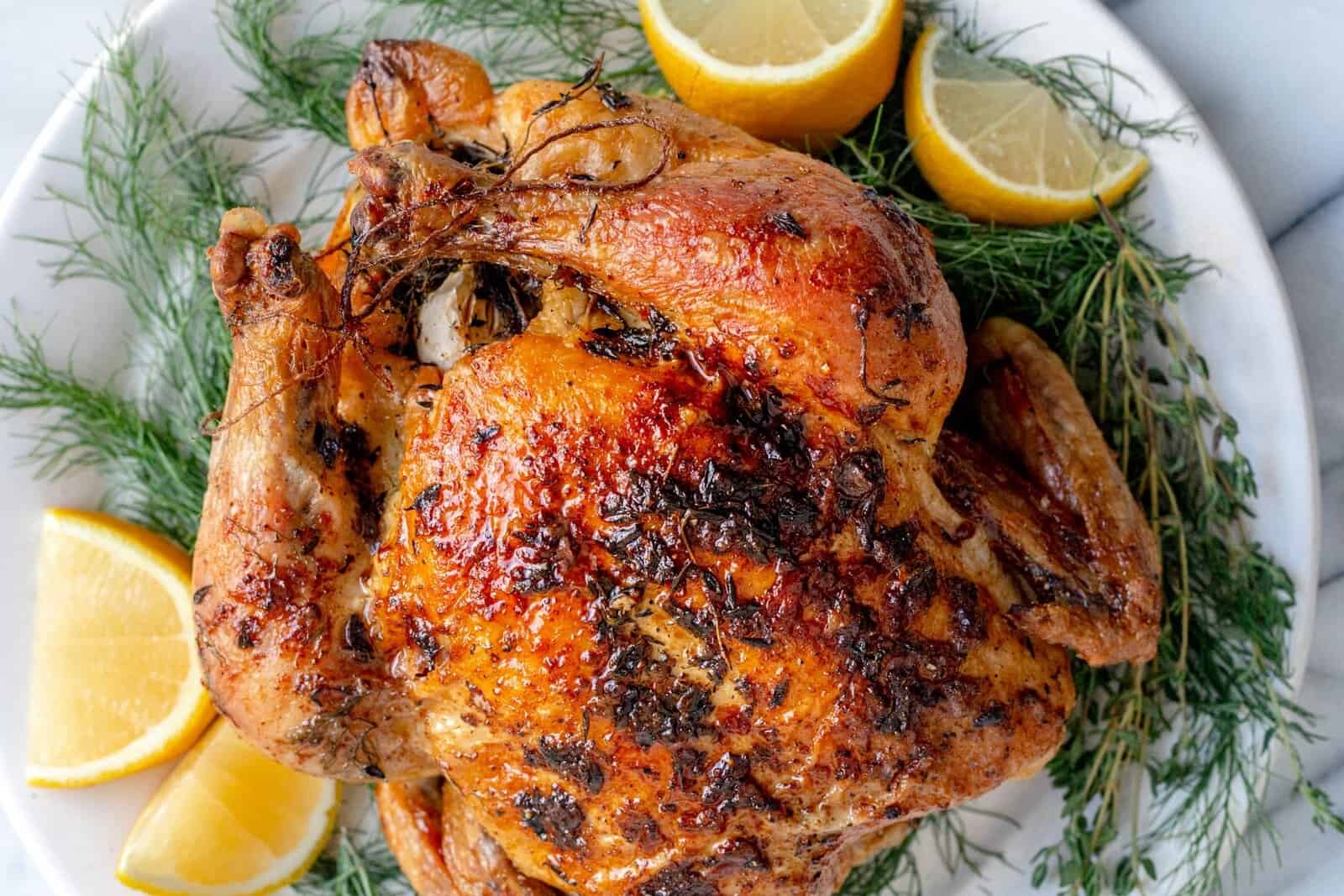 Roasted Chicken with Garlic Herbs.