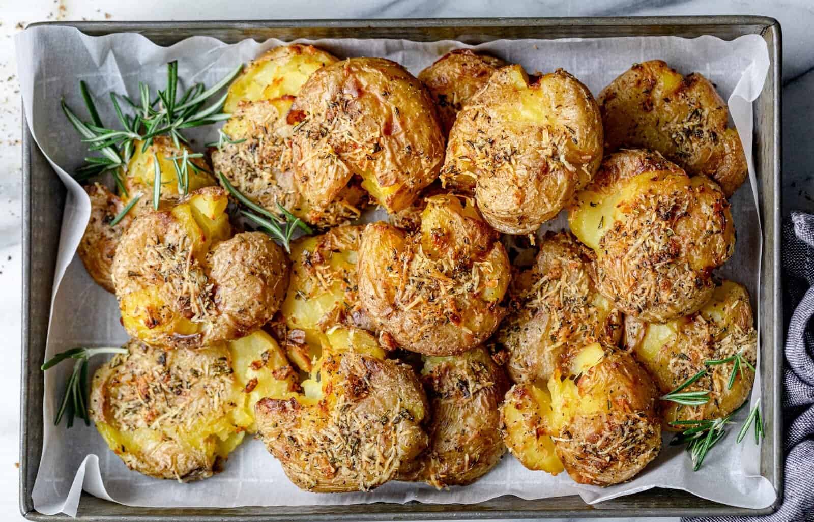 Rosemary Garlic Smashed Potatoes.