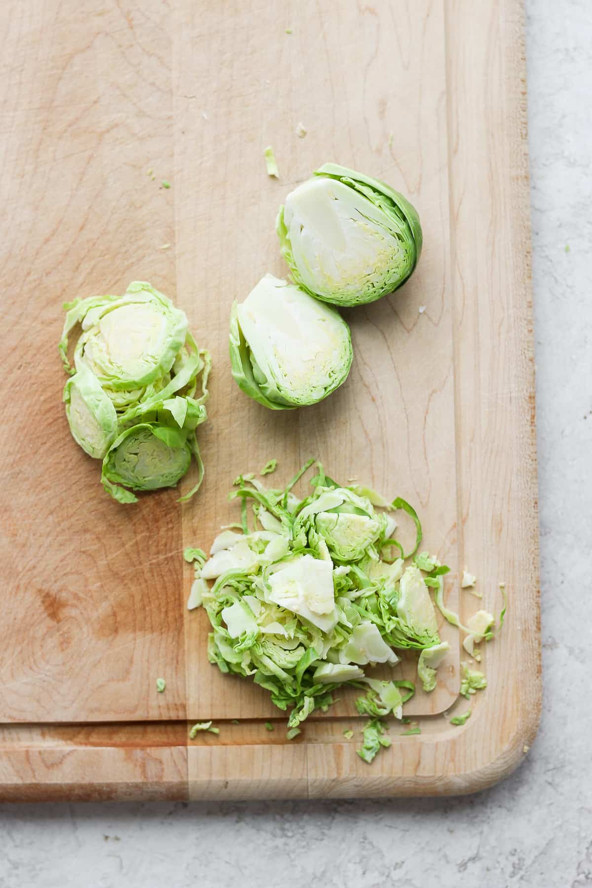 3 types of cut brussel sprouts