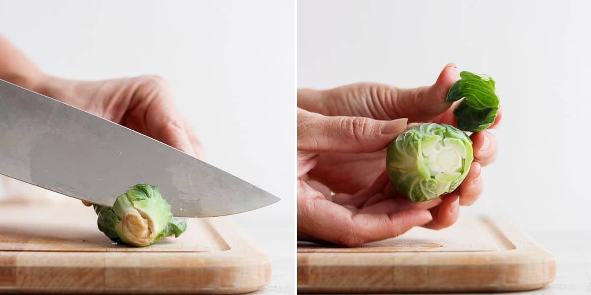 How to Cut Brussel Sprouts {StepbyStep Tutorial} FeelGoodFoodie