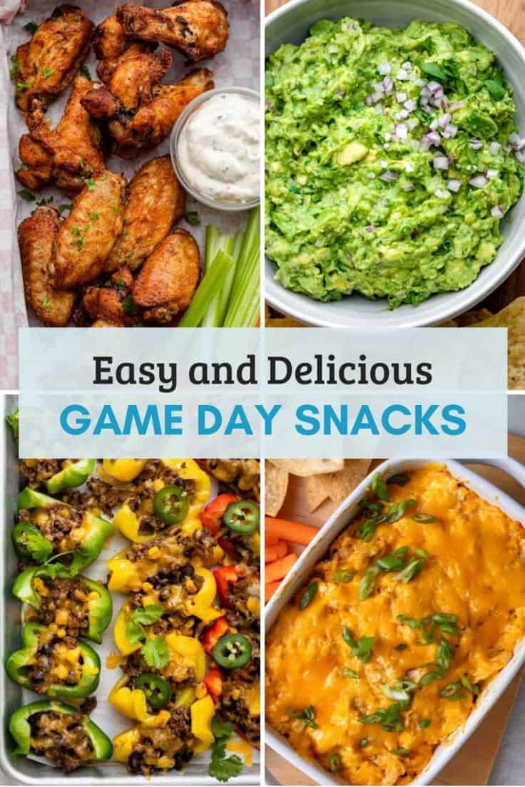Recipe roundup collection of game day snacks and appetizers.