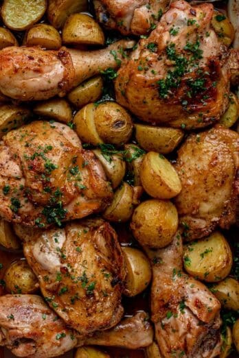 One Pan Chicken and Potatoes.