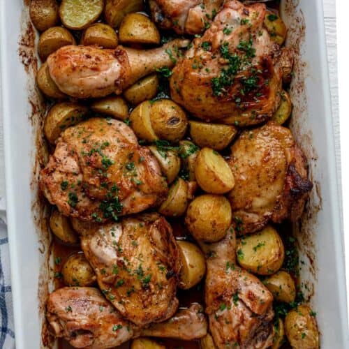 One Pan Chicken and Potatoes.