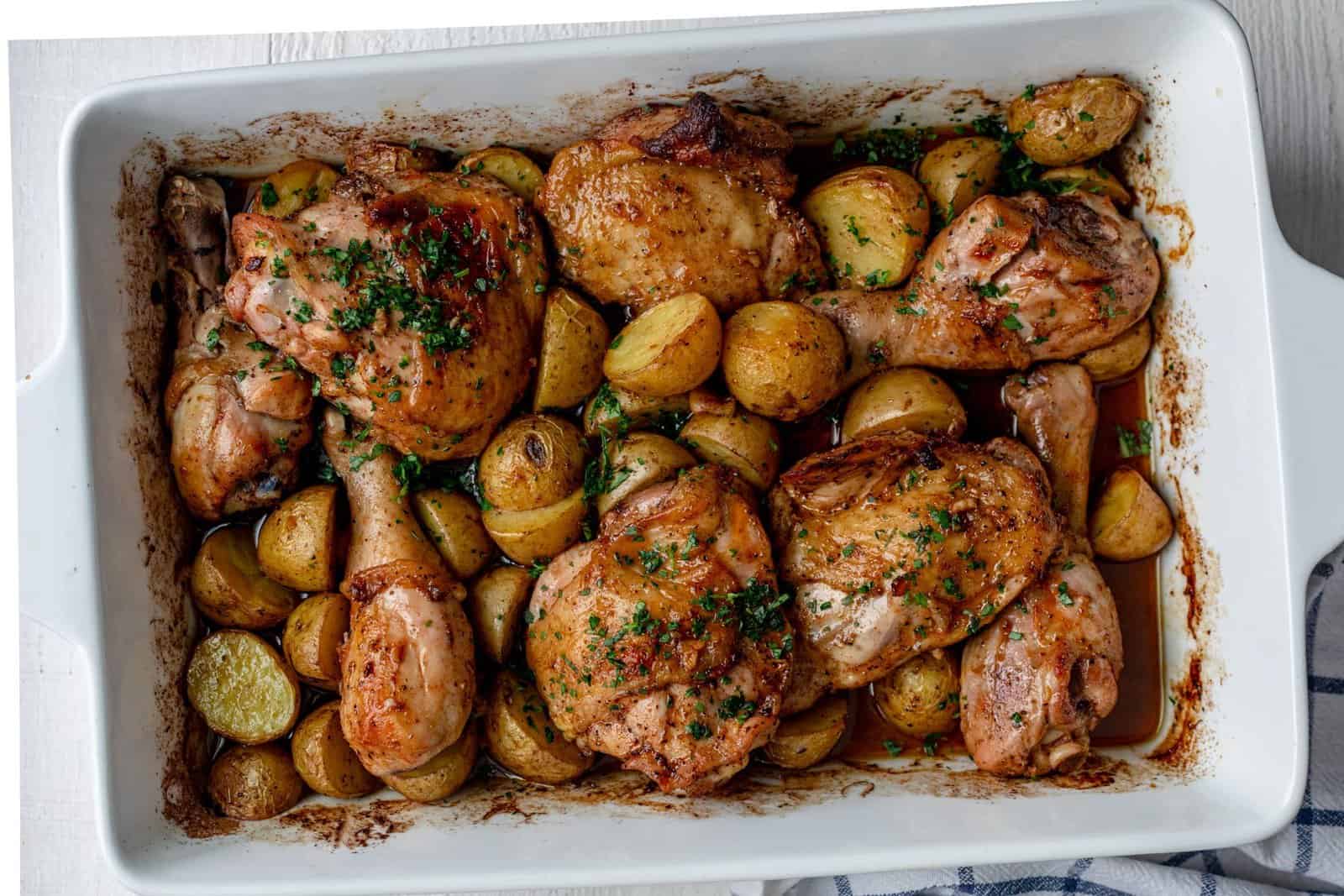One Pan Chicken and Potatoes.
