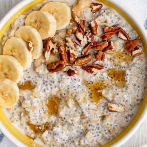 Protein Oatmeal with Bananas.