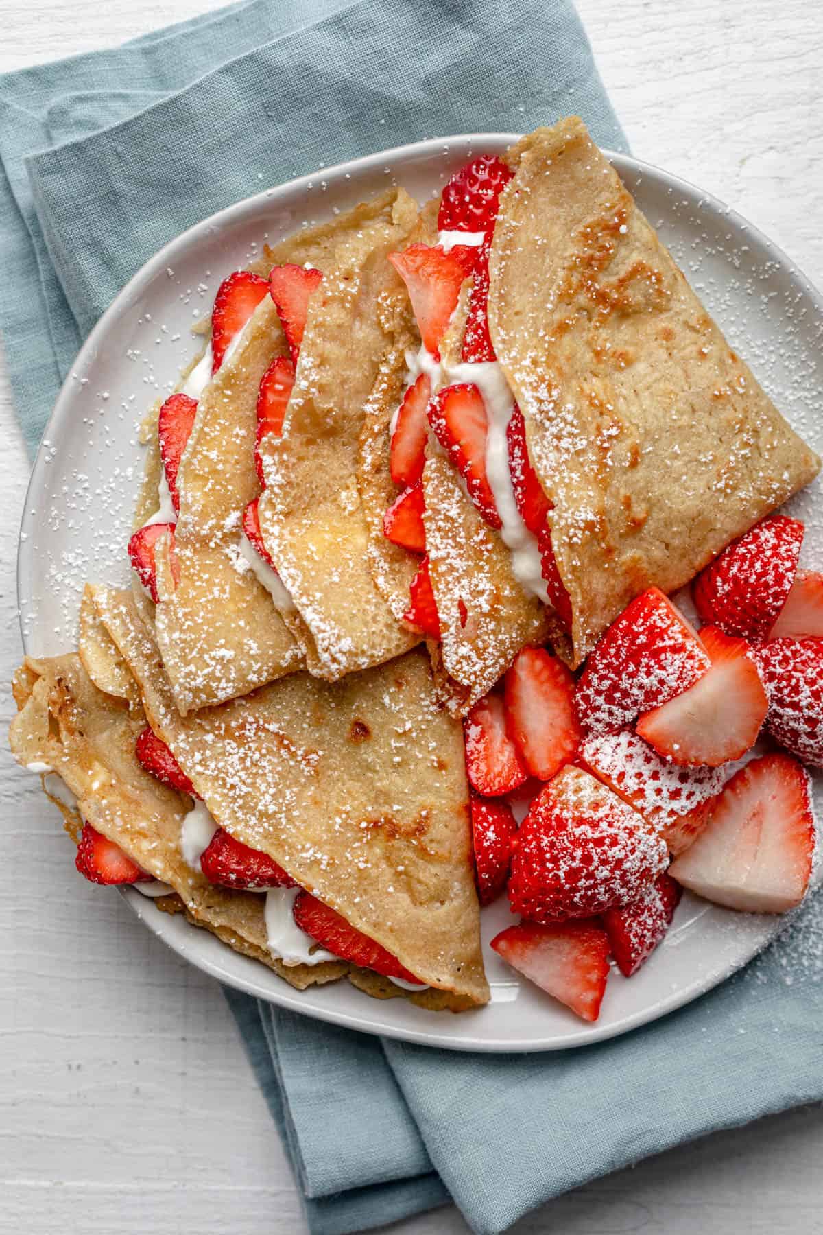 Strawberry Protein Crepes {Vegan Recipe} - FeelGoodFoodie