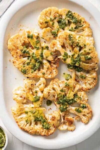 Roasted Cauliflower Steaks {side Dish Recipe} - Feel Good Foodie