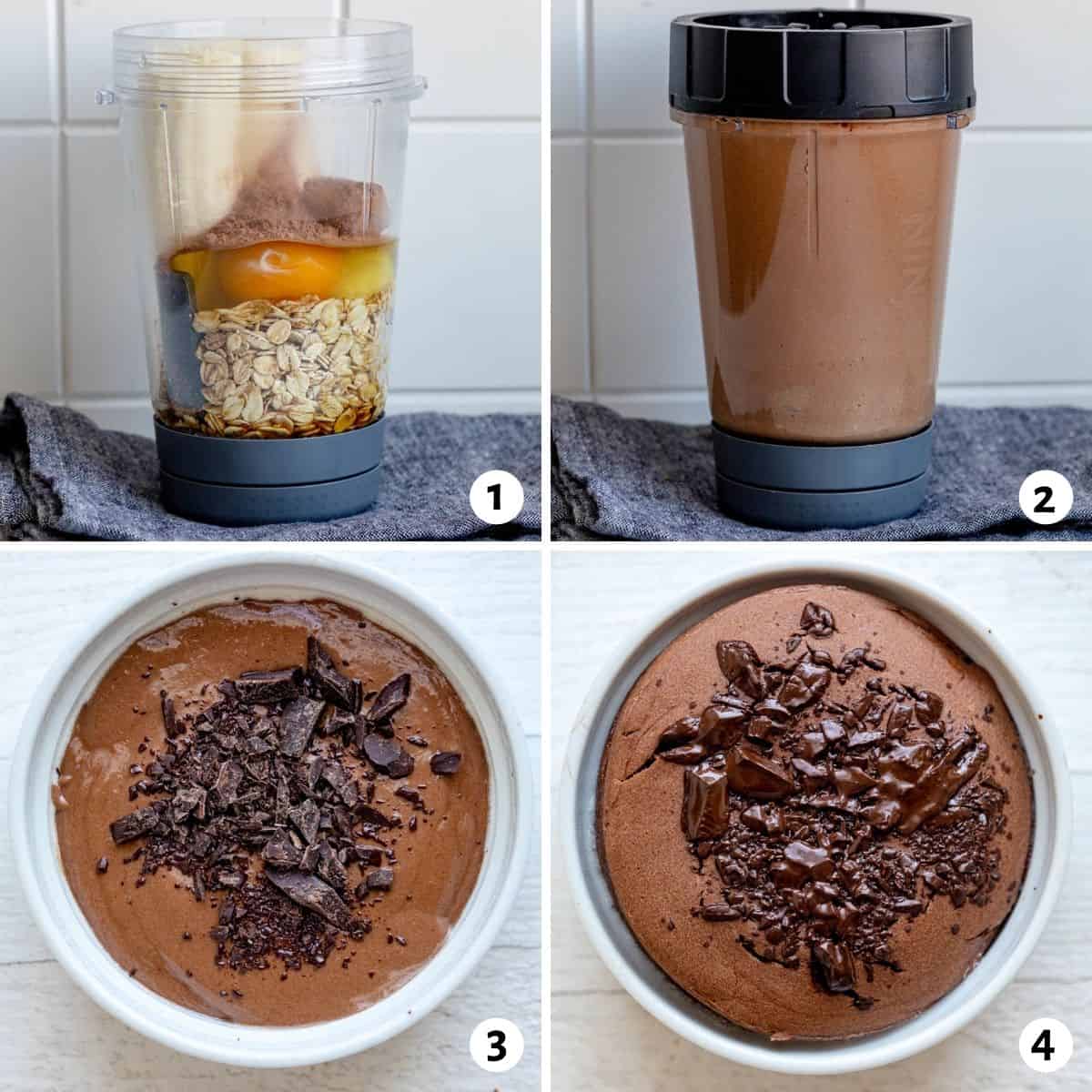 4 image collage to show how to make the recipe