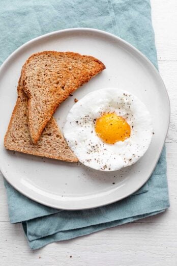 Cloud egg served with a side of toast