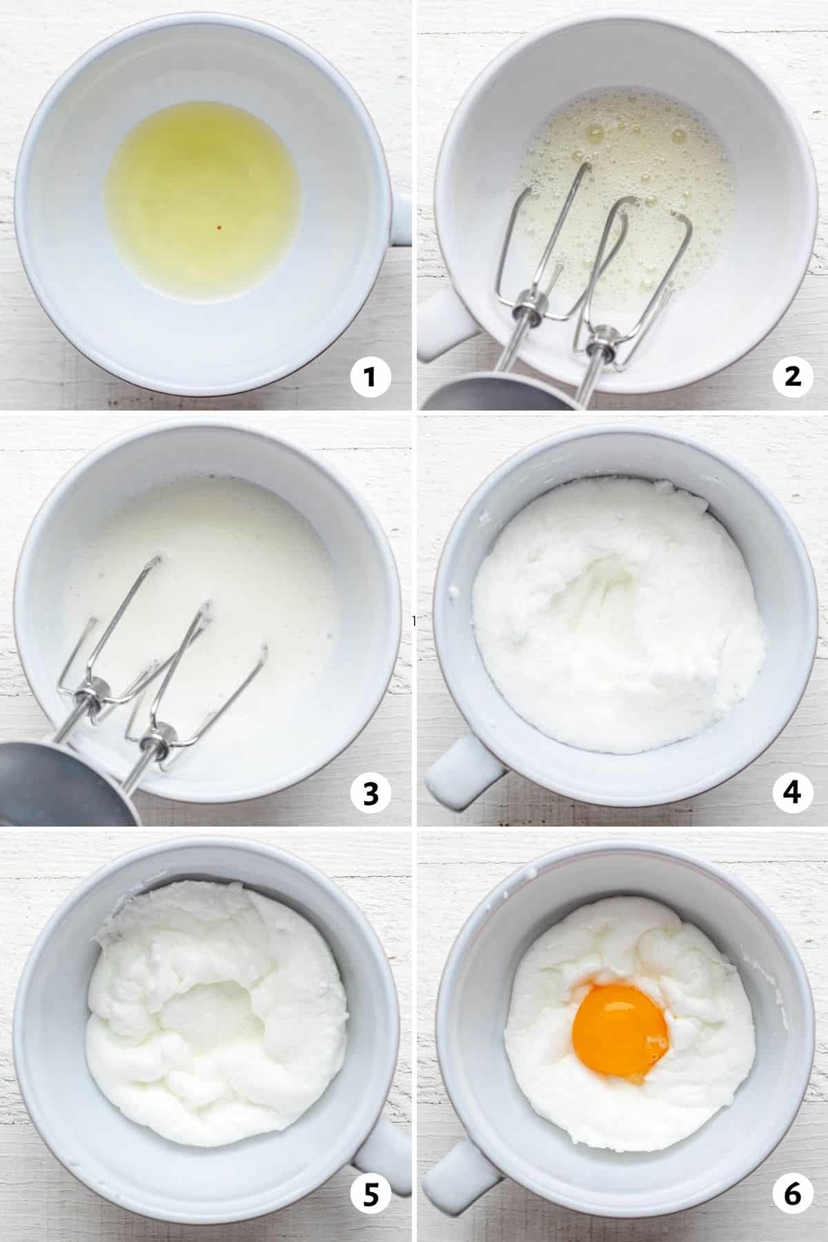 6 image collage to show how to make the cloud egg in am ug