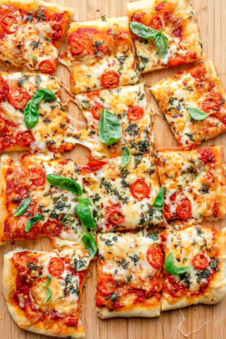 Sheet Pan Pizza {Homemade Dough Recipe Included} - Feel Good Foodie