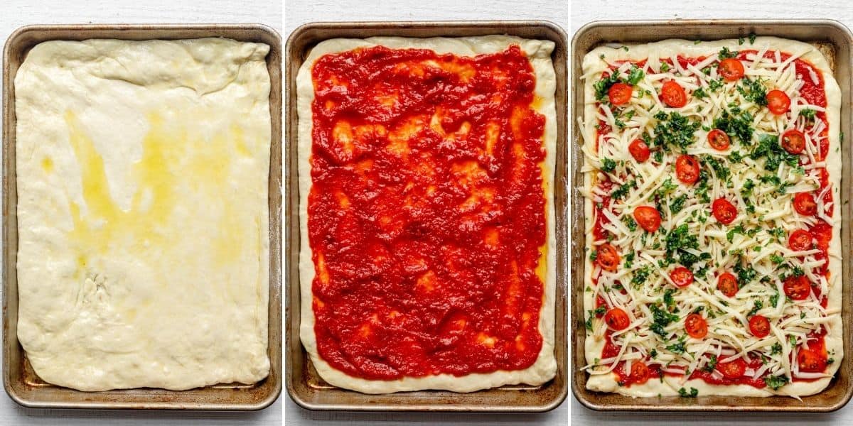 Sheet Pan Pizza {Homemade Dough Recipe Included} - FeelGoodFoodie