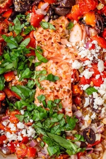 Baked Feta Salmon.