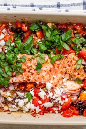 Baked Feta Salmon.