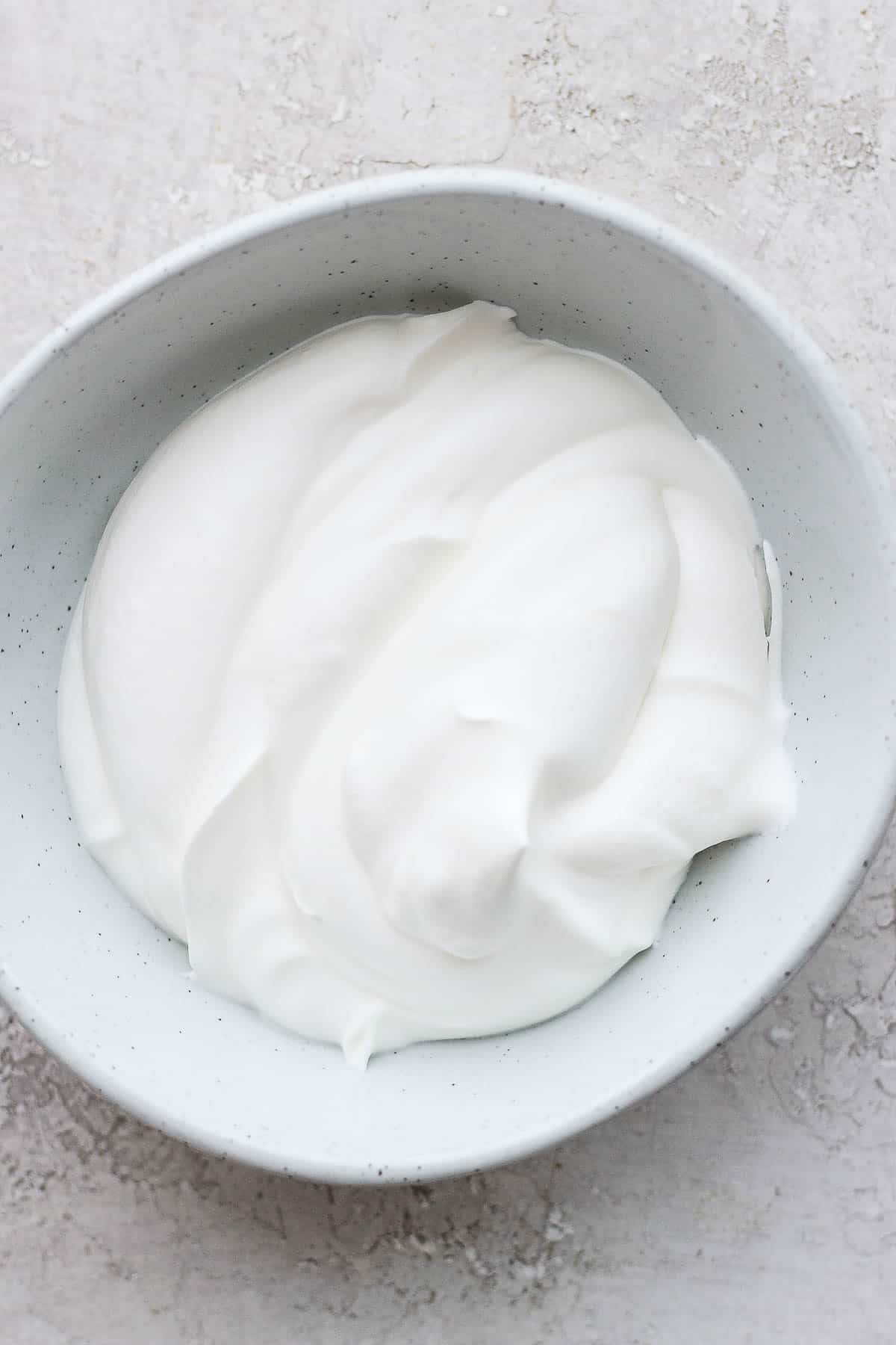 Bowl of homemade whipped cream