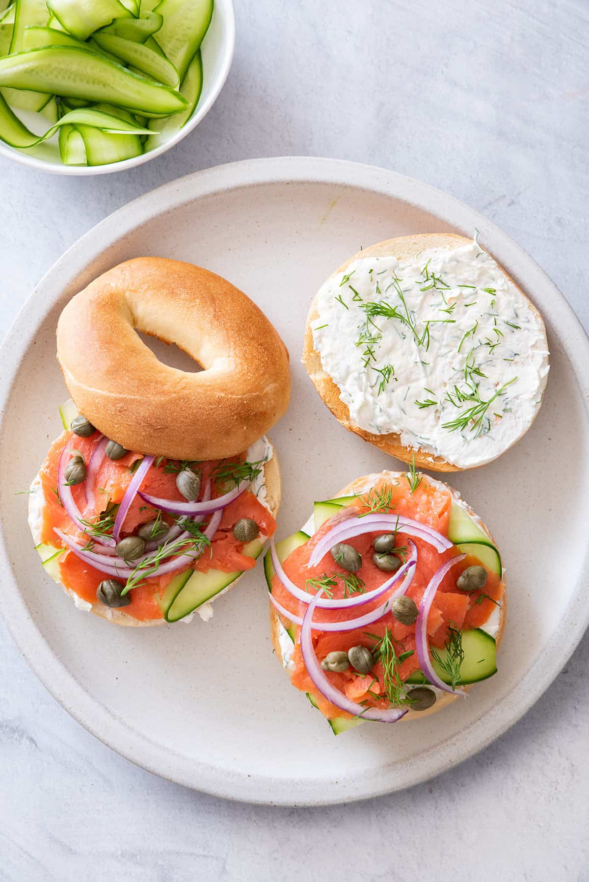 Smoke Salmon Bagel With Cream Cheese