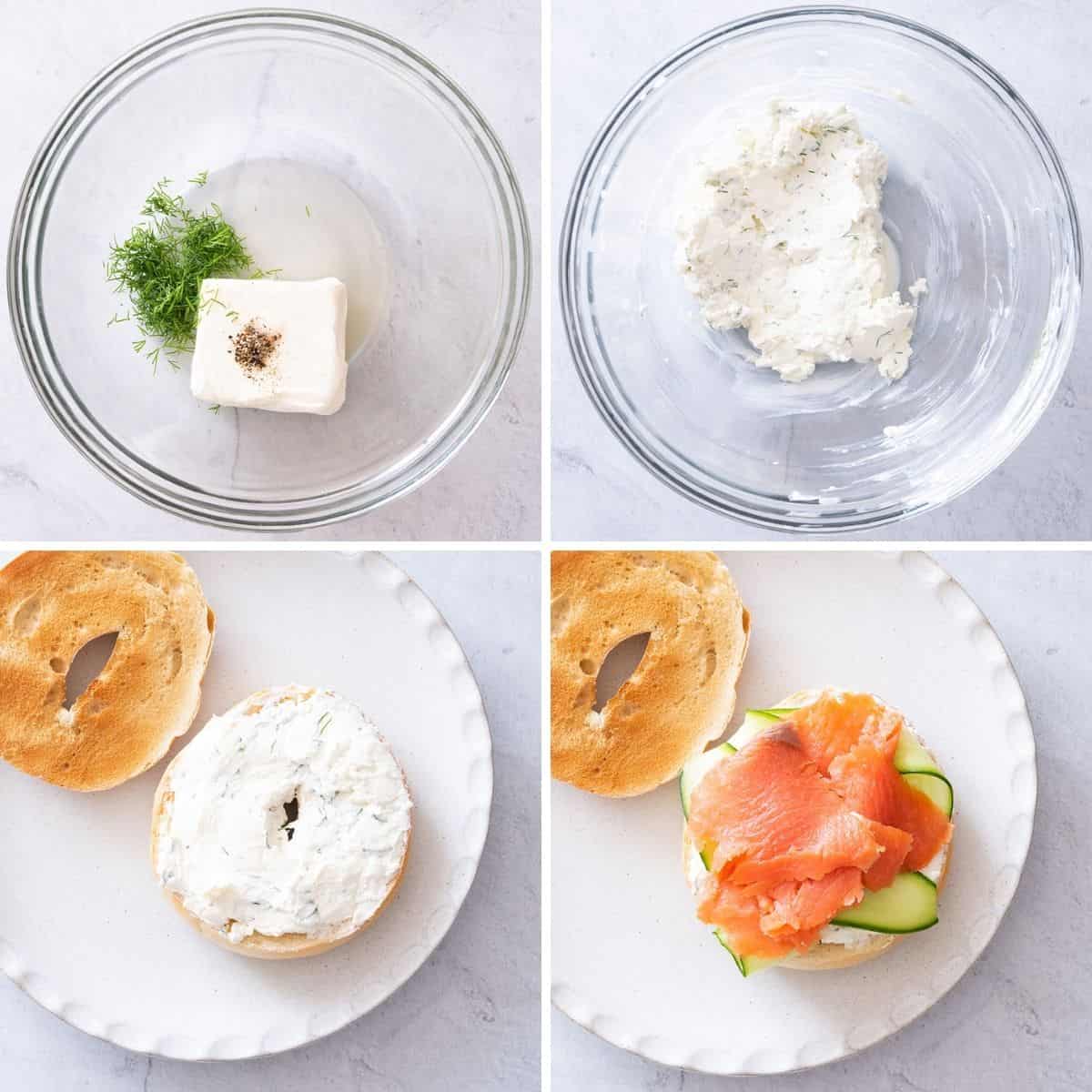 Salmon Cream Cheese Bagels 