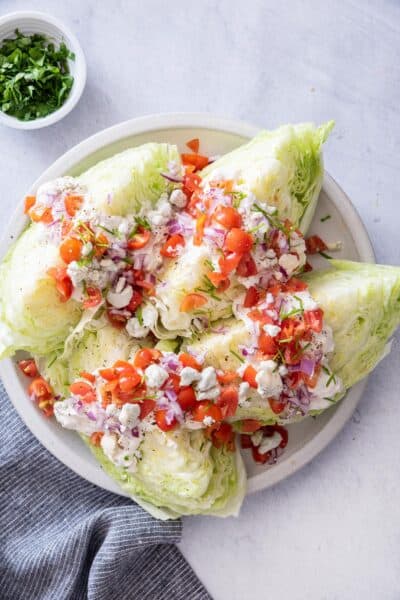 Wedge Salad with Blue Cheese Dressing - Feel Good Foodie