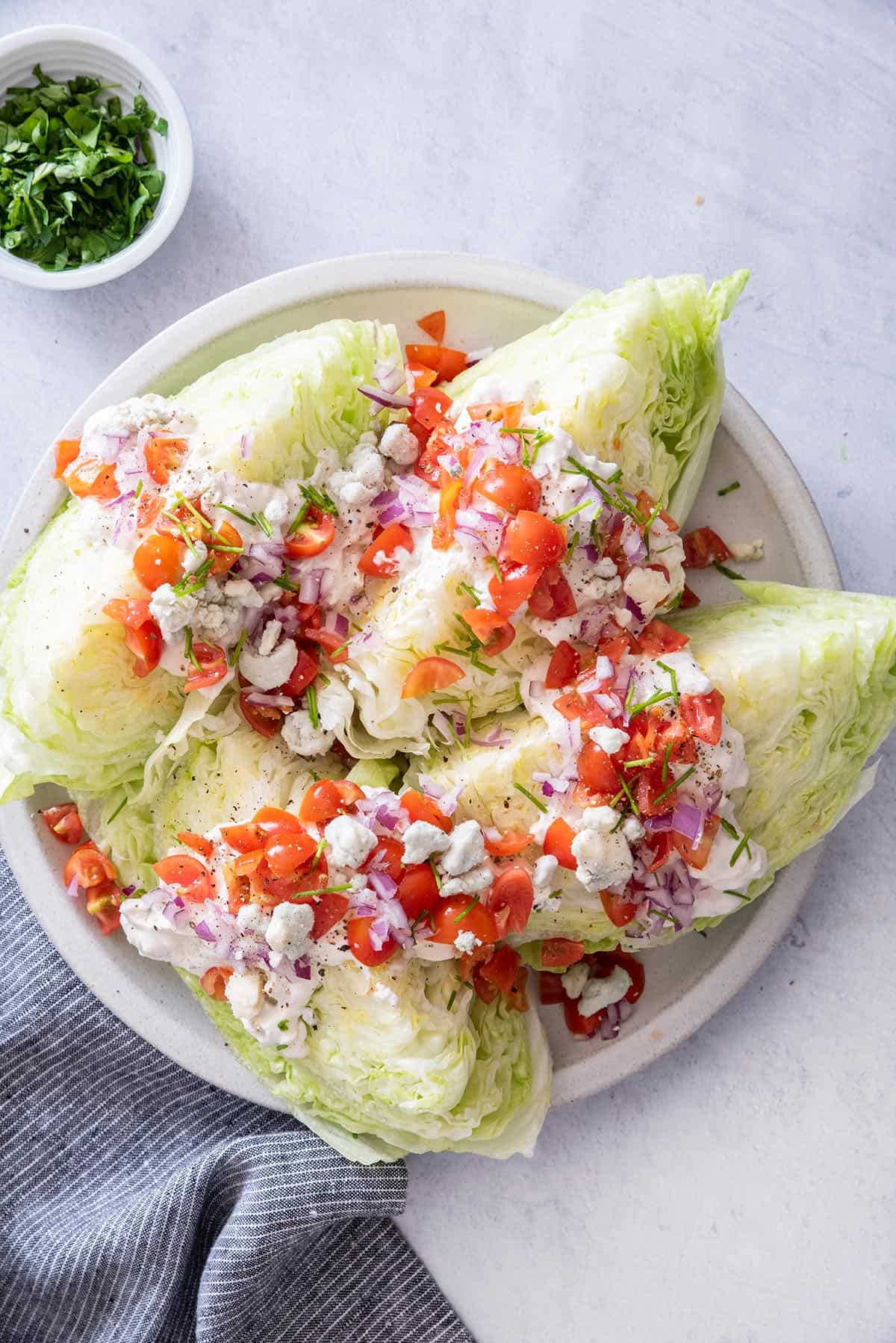 Wedge Salad with Blue Cheese Dressing | FeelGoodFoodie