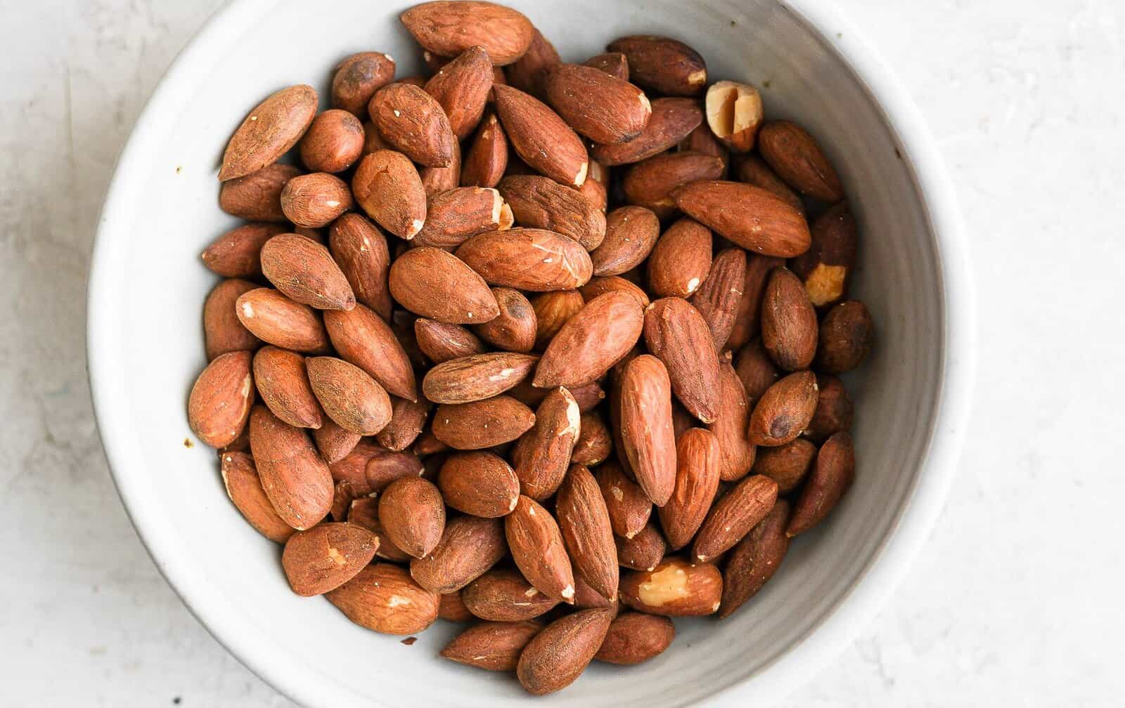Ingredients to make almond butter.