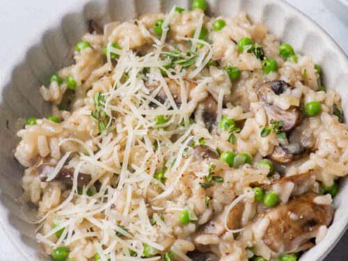 Risotto with Mushrooms and Peas - Whip & Wander