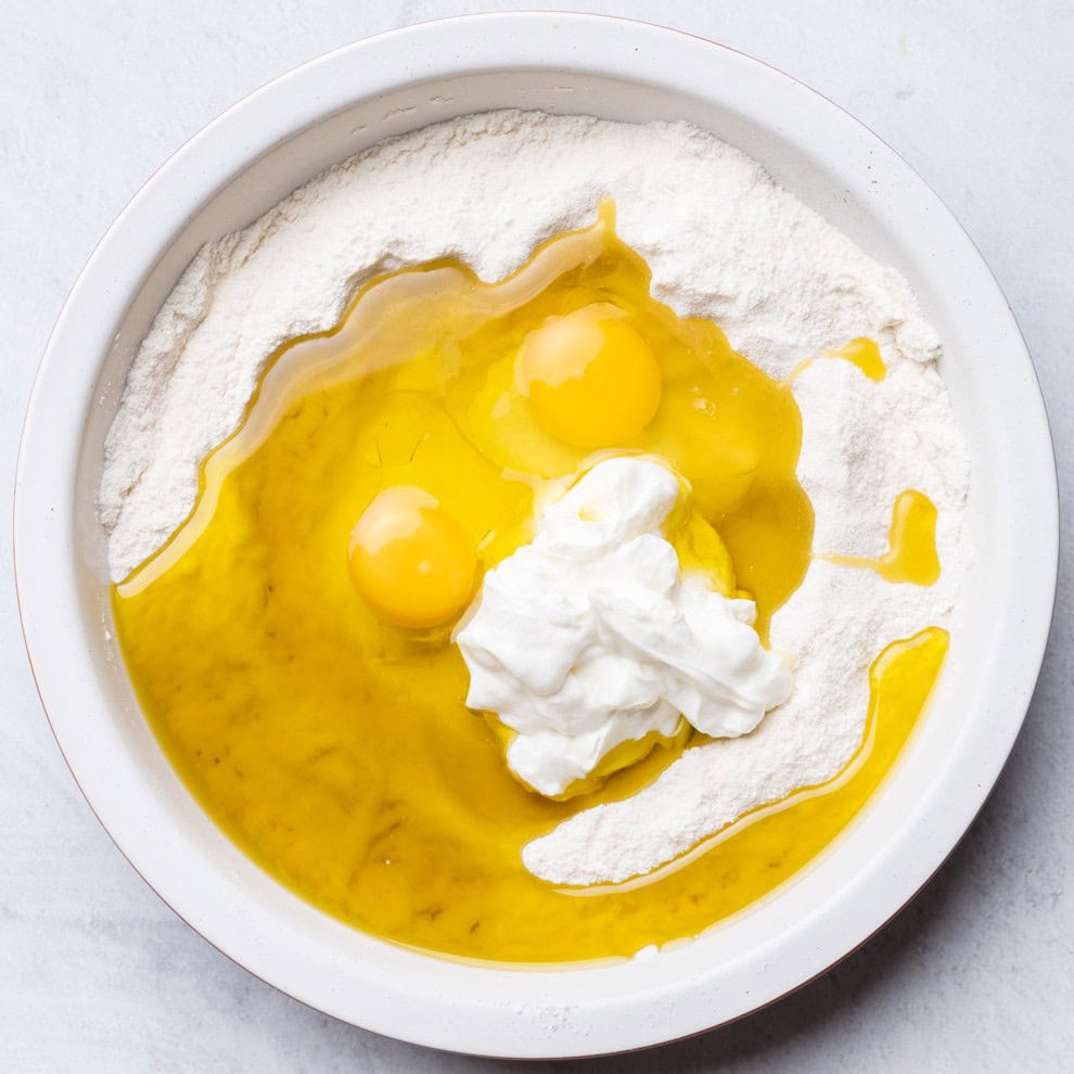 Well with olive oil, Greek yogurt and eggs.