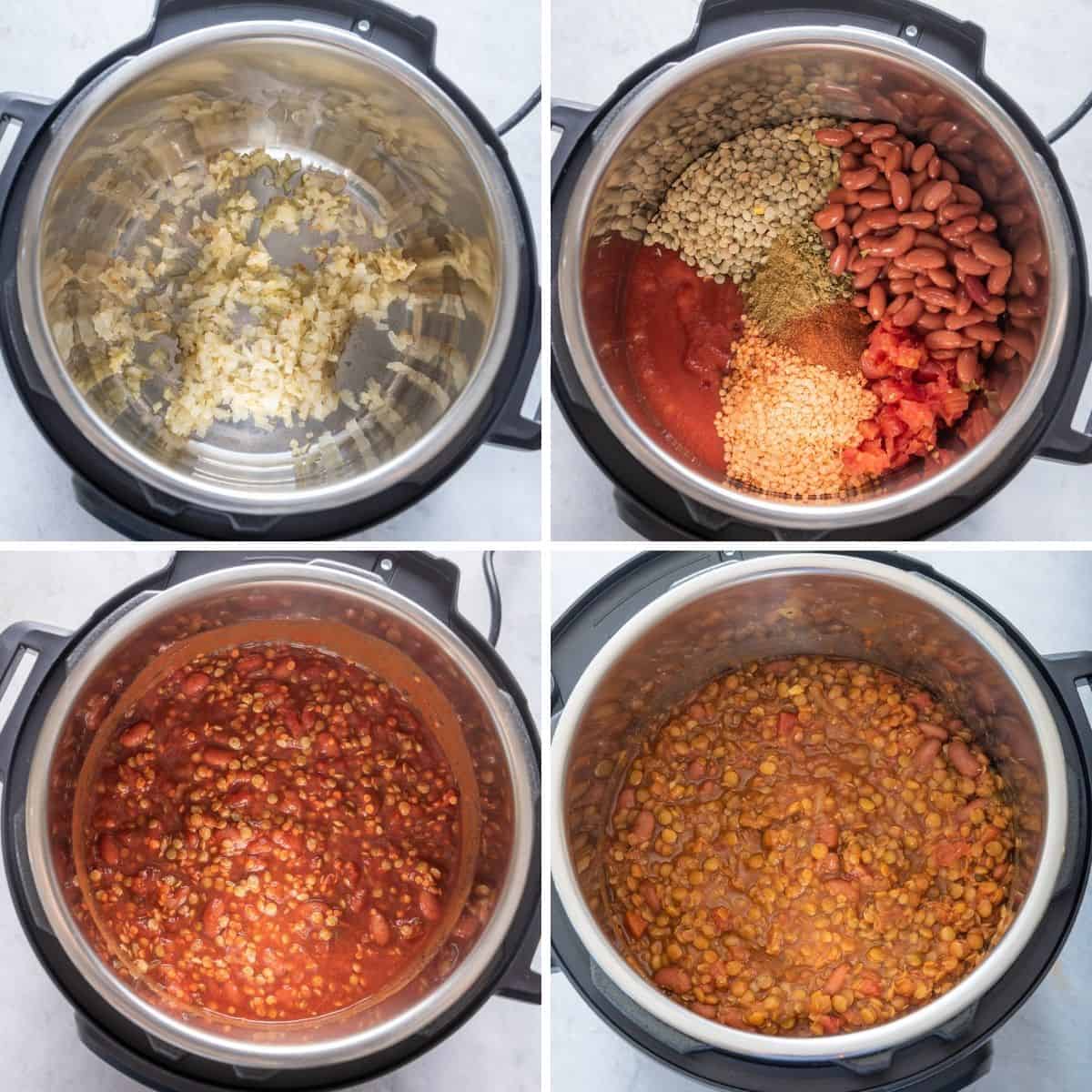 4 image collage to show how to make the recipe