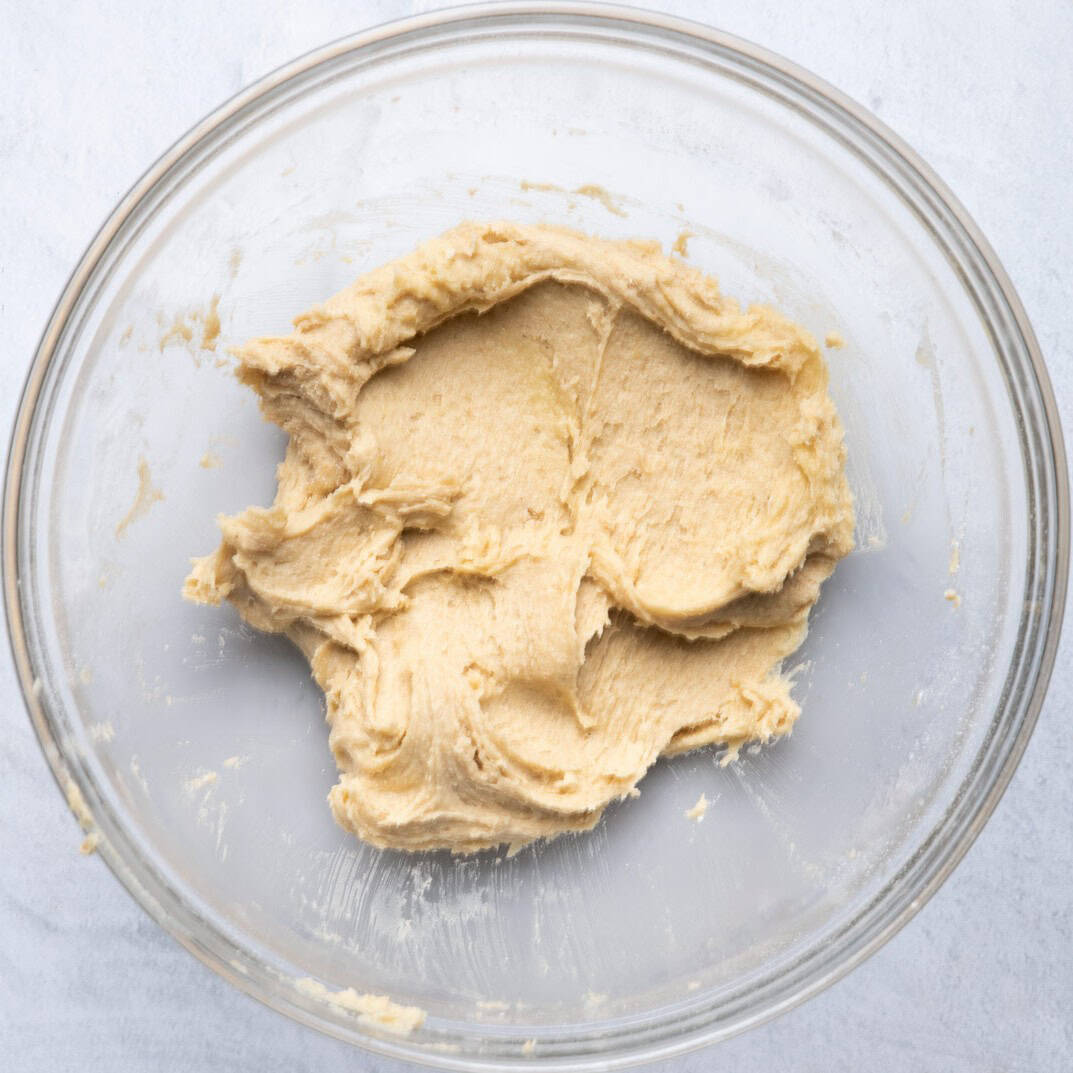 Base mixture combined with the dry ingredients.