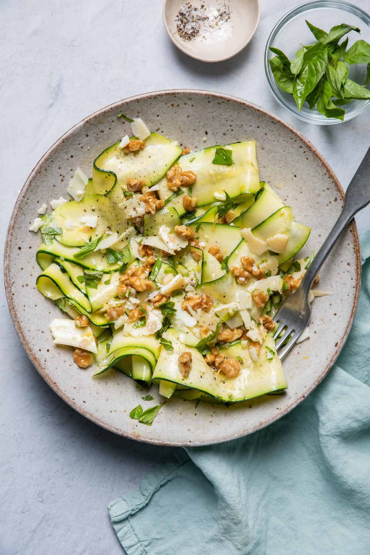 Zucchini Ribbons Salad - It's a Veg World After All®