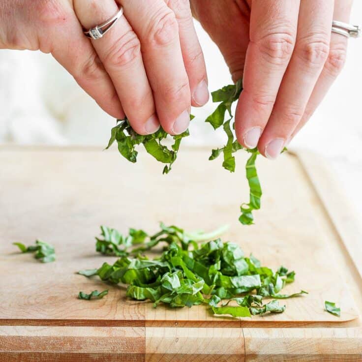 How to Cut Basil {Chiffonade Method}