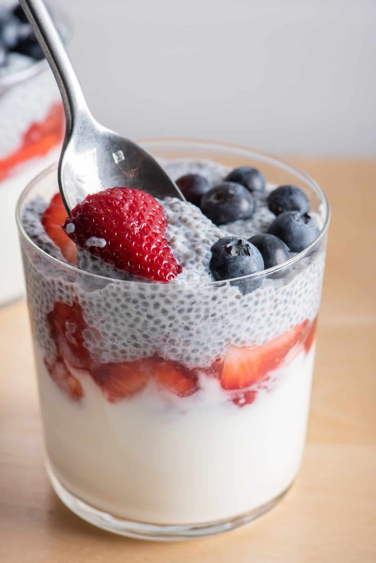 Greek Yogurt Chia Pudding with Pomegranate and Fresh Berries