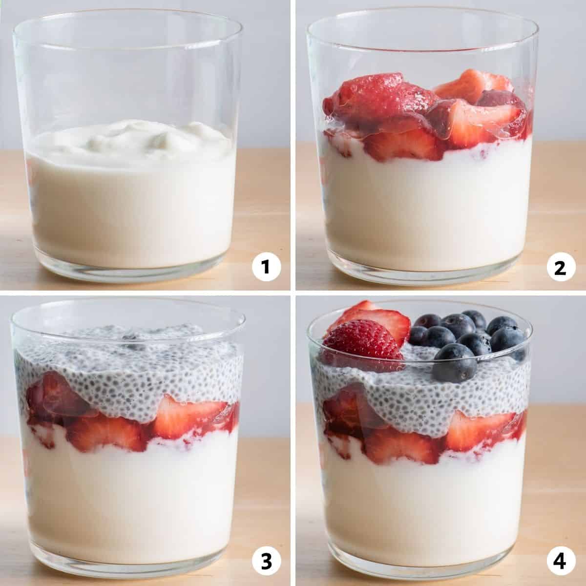 4 image collage to show how to make the recipe