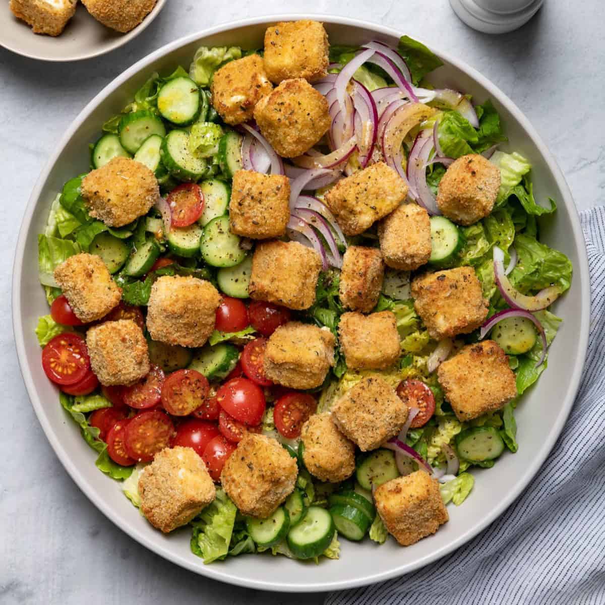 Crispy Feta Croutons Salad