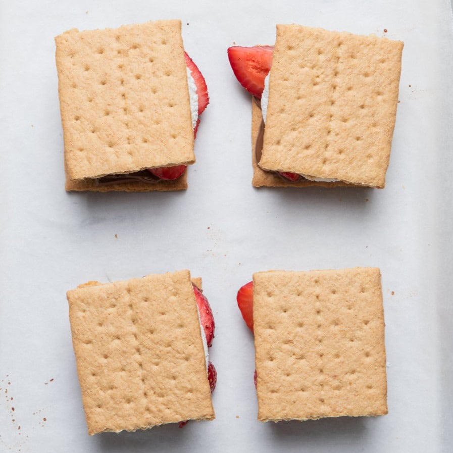 Stack with graham cracker added on top.