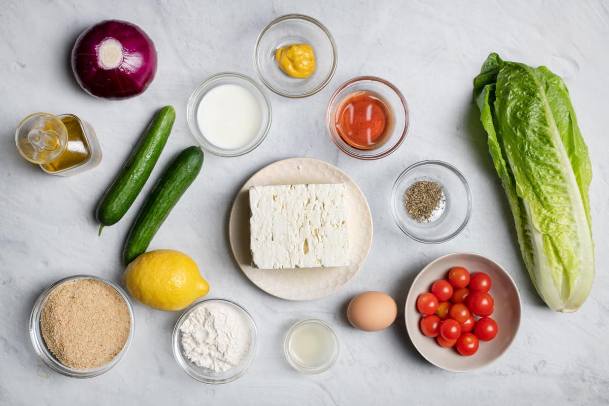 Ingredients to make the recipe before prepping them