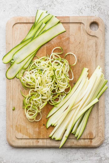 3 types of zucchini noodles