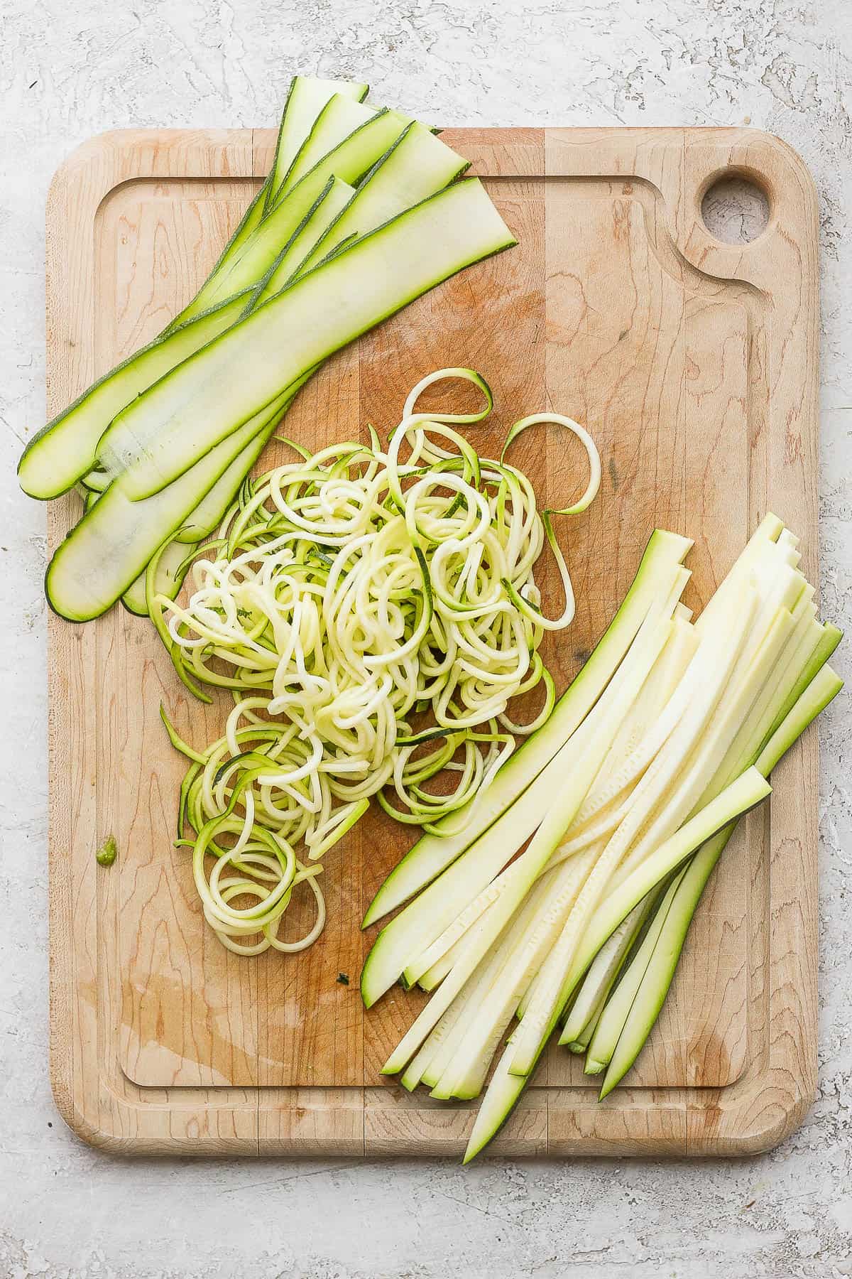 3 types of zucchini noodles