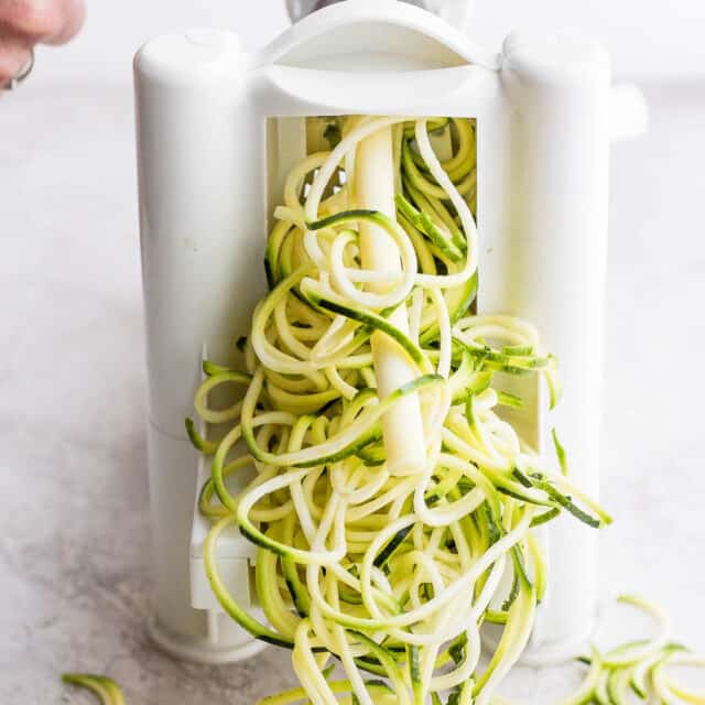 Spiralizer making zucchini noodles