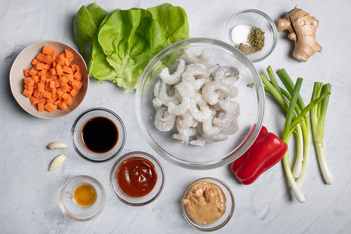 Ingredients to make the recipe before prepping