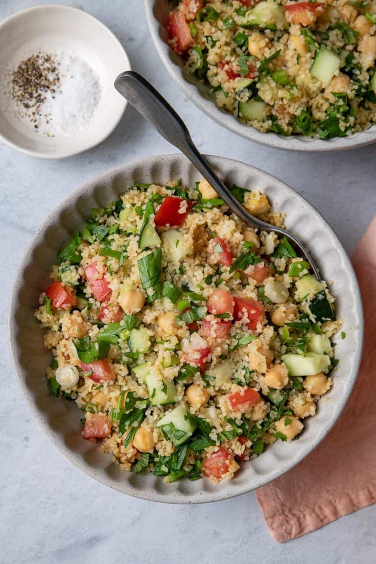 Bulgur Chickpea Salad {With Pomegranate Molasses!} - FeelGoodFoodie