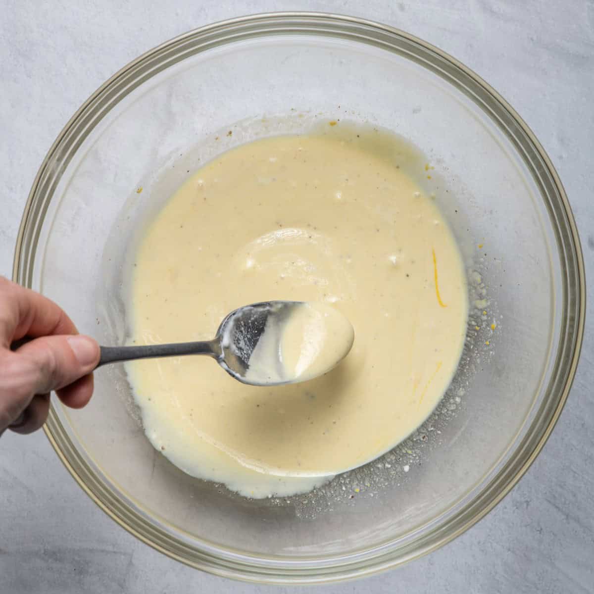 Dressing after mixed.